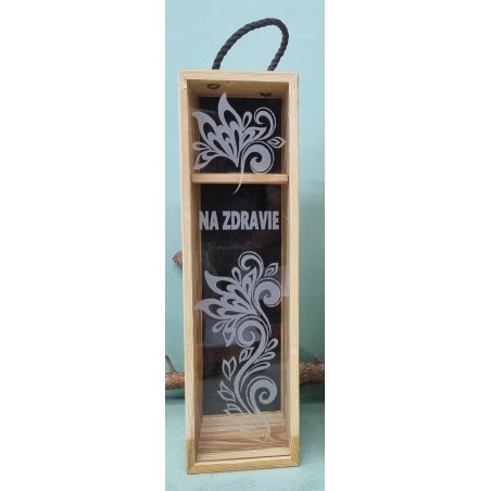 Drevená kazeta na víno 00435