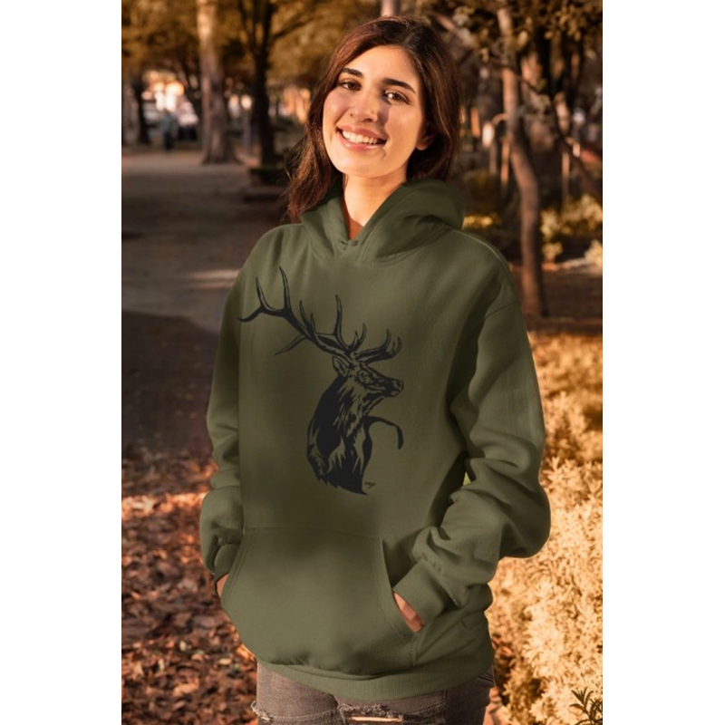 Mikina s kapucňou motív ČJ4 Jeleň