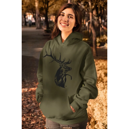 Mikina s kapucňou motív ČJ4 Jeleň